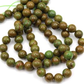 Fio de Pedra Natural / 6mm - Bola - Unakita (Aprox: 58 unidades)