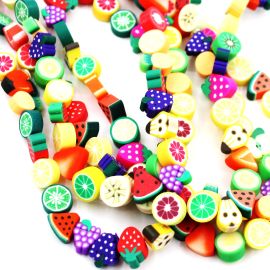 Entremeio de Fimo / 10mm - Frutinhas Sortidas (10 unidades)