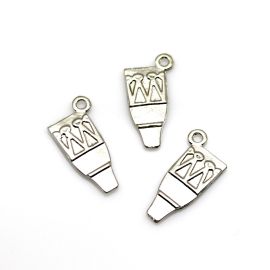 Pingente de Metal / 32x16mm - Afro Religioso - Tambor (unidade) - Níquel