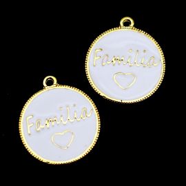 Pingente de Metal Esmaltado / 31x27mm - Familia (Unidade)