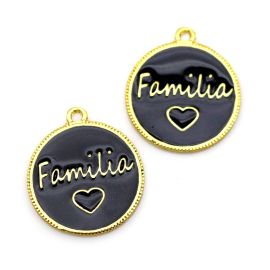 Pingente de Metal Esmaltado / 31x27mm - Familia (Unidade)