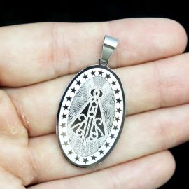 Pingente de Aço Inoxidável / 36x22mm - Nossa Senhora Aparecida (Unidade)