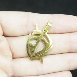 Pingente de Aço Inoxidável / 22x19mm - FÉ (Unidade)