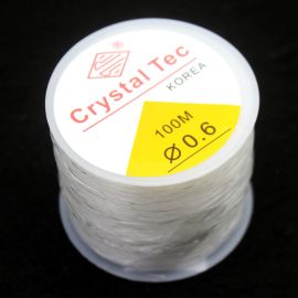 Elástico de Silicone / Fio Transparente - 0.6mm (100 Metros)