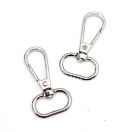 Fecho Mosquetão de Metal / 45x26mm - (unidade) - Níquel