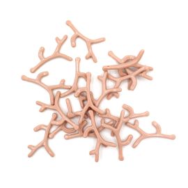 Pingente de Plástico Leitoso / 46x25mm - Corais  (10 Gramas)