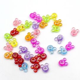 Mix Multicolorido / 14X13mm - Transparente Irisado - Mickey (20 gramas)