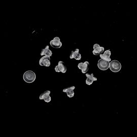 Tarraxa de Silicone / 6mm (Pacote com 100 pares) - Transparente 