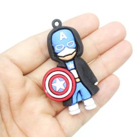 Pingente Emborrachado / 60x33mm - Capitão America (Unidade)