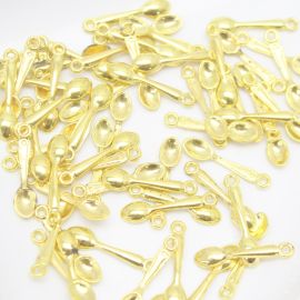 Pingente de Plástico ABS / 26x6mm - Colher (10 gramas) - Dourado