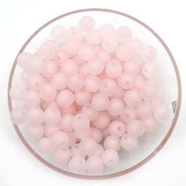 Conta Plástica Fosca com Miolo / Bola 8mm - (10 gramas)