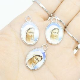 Medalha / 20x16mm - Rainha da Paz (Unidade) - Níquel