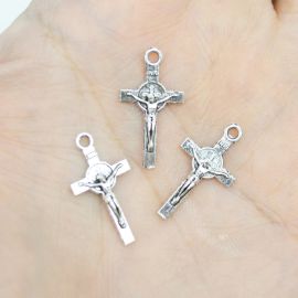Mini Crucifixo / 22x12mm - (Unidade)-Níquel