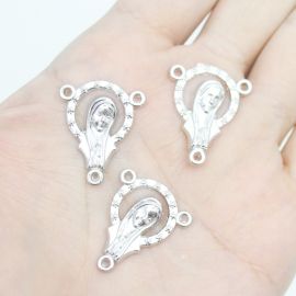 Salve Rainha de Metal / 25x20mm - Rainha da Paz (unidade) - Níquel