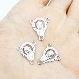 Salve Rainha de Metal / 18x15mm - Rainha da Paz (unidade) - Níquel