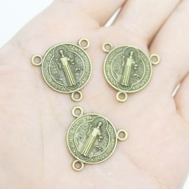 Salve Rainha de Metal / 21mm - São Bento (unidade)