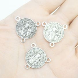 Salve Rainha de Metal / 21mm - São Bento (unidade)-Níquel