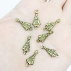 Entremeio de Metal / 20x9mm - Nossa Senhora Aparecida (unidade)-Ouro Velho