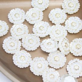 Conta de Plástico ABS / 20mm - Flor (10 gramas) - Creme