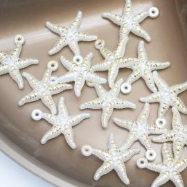 Pingente de Plástico ABS / 29mm - Estrela do Mar (10 gramas) - Creme