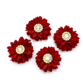 Flor de Tecido / 3,3cm - Miolo com Strass