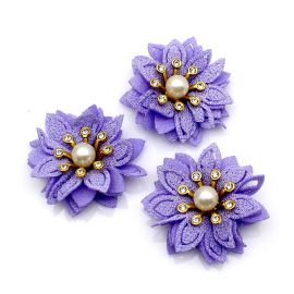 Flor de Tecido / 5cm - Miolo com Pérola e Strass
