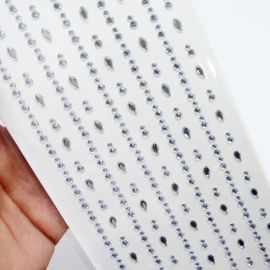 Aplique Adesivo / Navete - Strass  (1 CARTELA) - Transparente