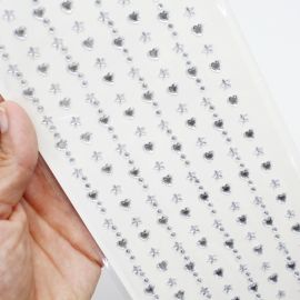 Aplique Adesivo / Coração e Estrela - Strass  (1 CARTELA) - Transparente