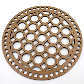 Base de Madeira / 20cm - Redonda - Detalhes de Argolas (unidade)