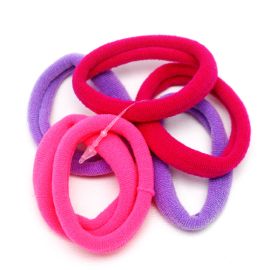 Liga para Cabelo / (6 Unidades) - Posa , Pink e Lilás