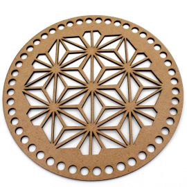 Base de Madeira / 20cm - Redonda - Detalhes de Triangulos (unidade)