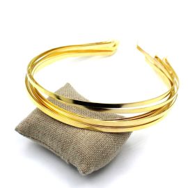 Tiara de Metal / 3mm - Achatada (12 UNIDADES) -Dourado