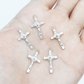 Mini Crucifixo / 23x12mm - (Unidade)-Níquel