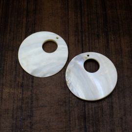 Pingente Madrepérola / 50mm - Redondo (unidade)