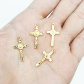 Mini Crucifixo / 23x12mm - (Unidade)-Dourado