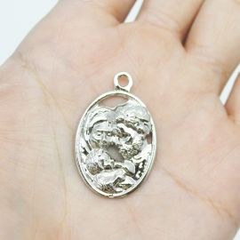 Pingente de Metal / 34x22mm - Sagrada Família (unidade) -Níquel