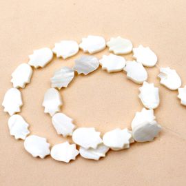 Madrepérola / 11x15mm - Mão de Fátima (1 FIO)