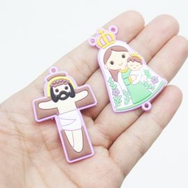 Crucifixo e Salve-Rainha / Emborrachados - 49x32mm (PAR)