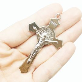 Crucifixo de Metal / 67x39mm (Unidade) - Níquel
