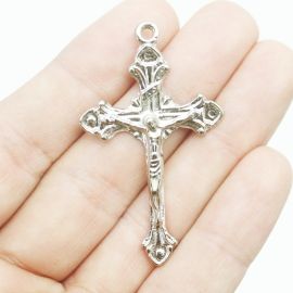 Crucifixo de Metal / 48x29mm - Cristo (Unidade)-Níquel