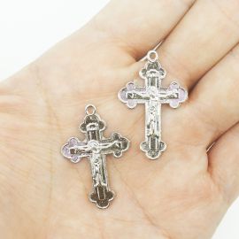 Crucifixo de Metal / 32x21mm - (Unidade) -Níquel