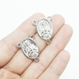 Salve Rainha de Metal / 25x19mm - Sagrado Coração de Jesus (Unidade)-Níquel