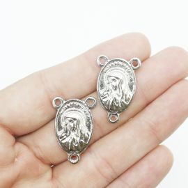 Salve Rainha de Metal / 26x17mm - Mãe Dolorosa (Unidade)-Níquel