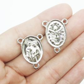 Salve Rainha de Metal / 24x19mm - Sagrada Família (unidade) - Níquel
