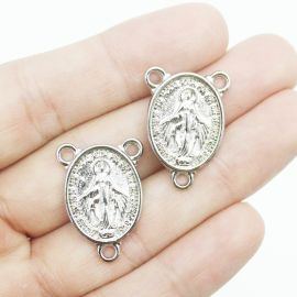 Salve Rainha de Metal / 25x18mm - Nossa Senhora das Graças (unidade)-Níquel