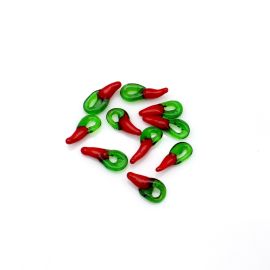 Pingente de Vidro / 20x9mm - Pimenta (unidade) - Vermelha
