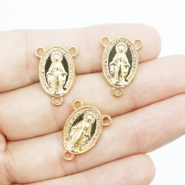 Salve Rainha de Metal / 20x14mm - N. Senhora das Graças (Unidade) -Dourado