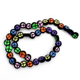 Fio de Fimo / Símbolo da Paz 10mm (1 Fio)