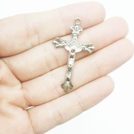 Crucifixo de Metal / 42x24mm - Cristo (Unidade)-Níquel
