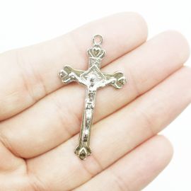 Crucifixo de Metal / 41x22mm - Com Cristo (unidade)-Níquel